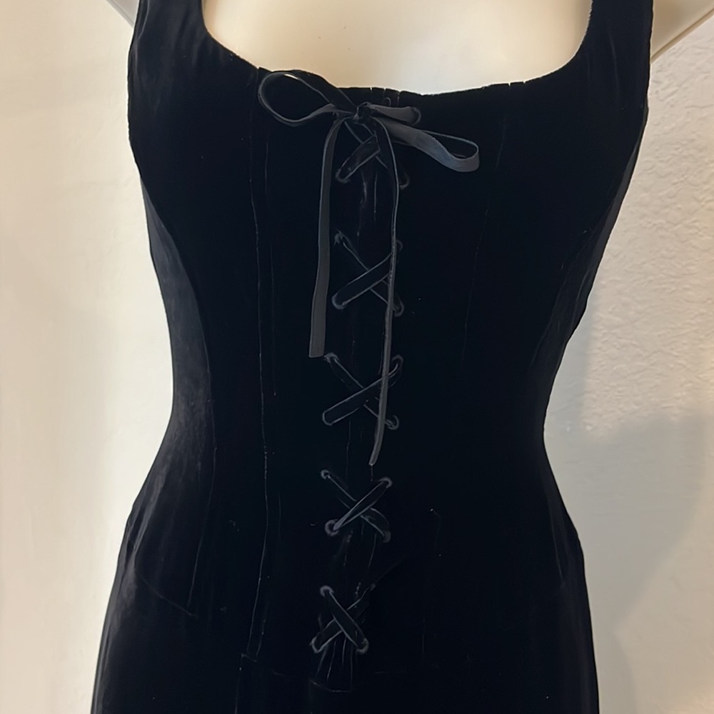 RARE Vintage Ralph Lauren Collection Black Silk Velvet Corset Gown MSRP
$1200